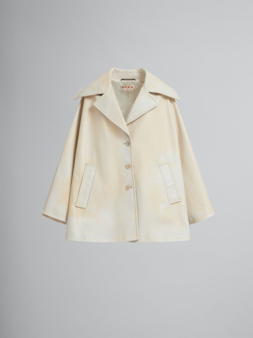 Light yellow leather cape - Coat - Image 1