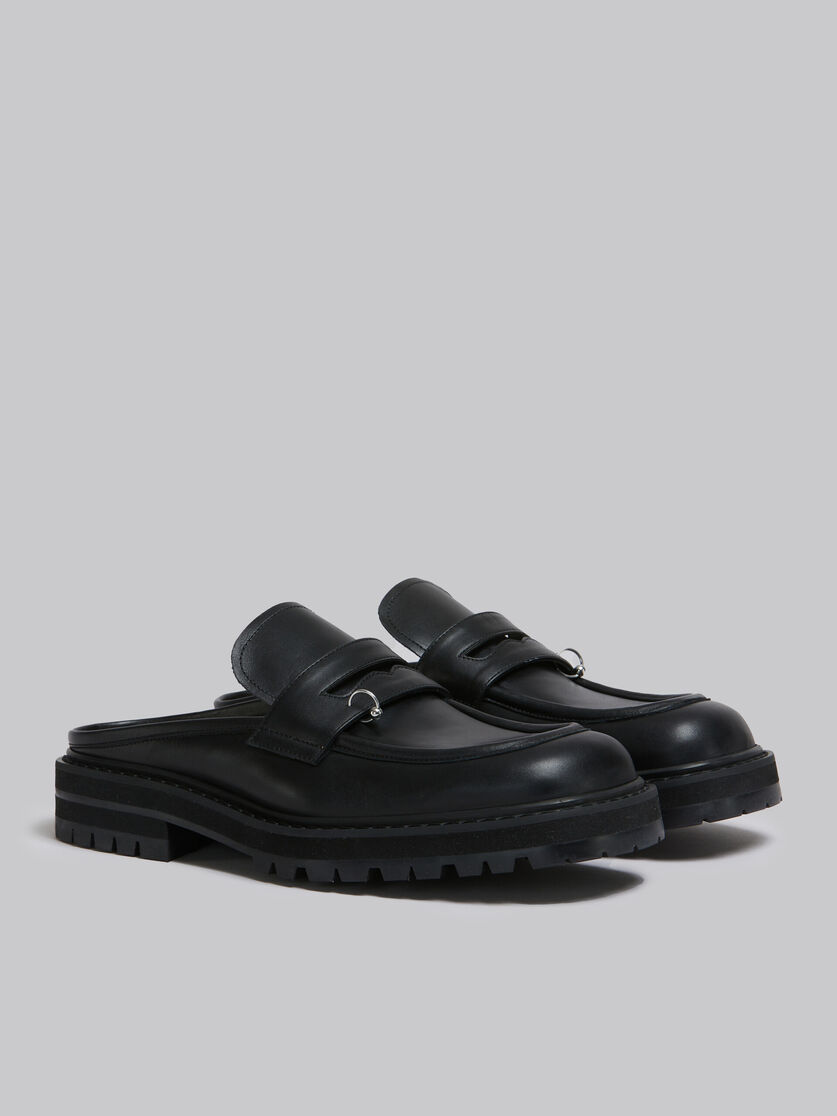 Black leather Piercing 2.0 chunky sabot loafer - Clogs - Image 2