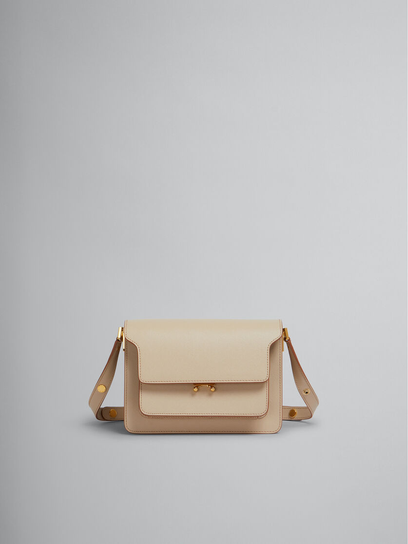 Beige saffiano leather medium Trunk bag - Shoulder Bag - Image 1