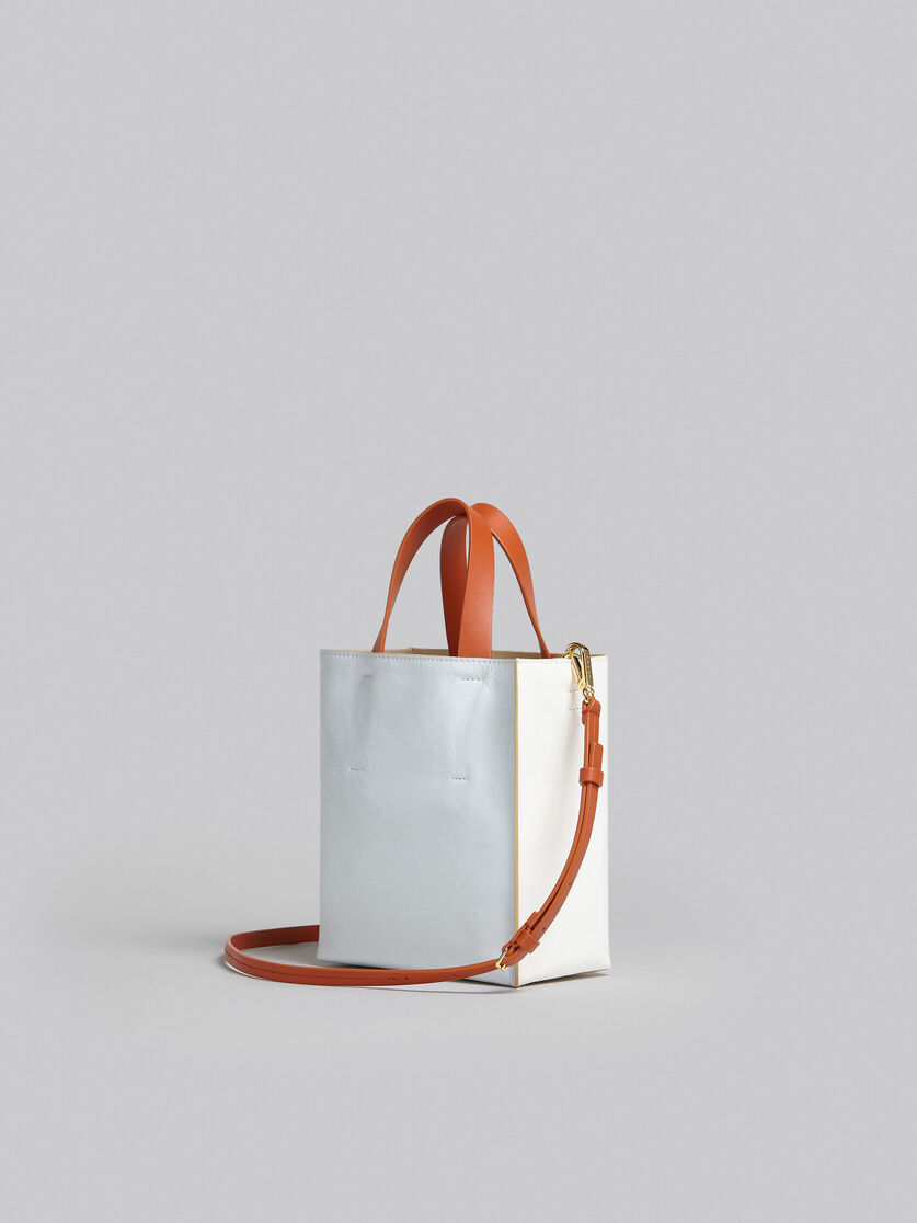 Museo Soft Mini Bag in grey black and red leather - Shopping Bags - Image 3