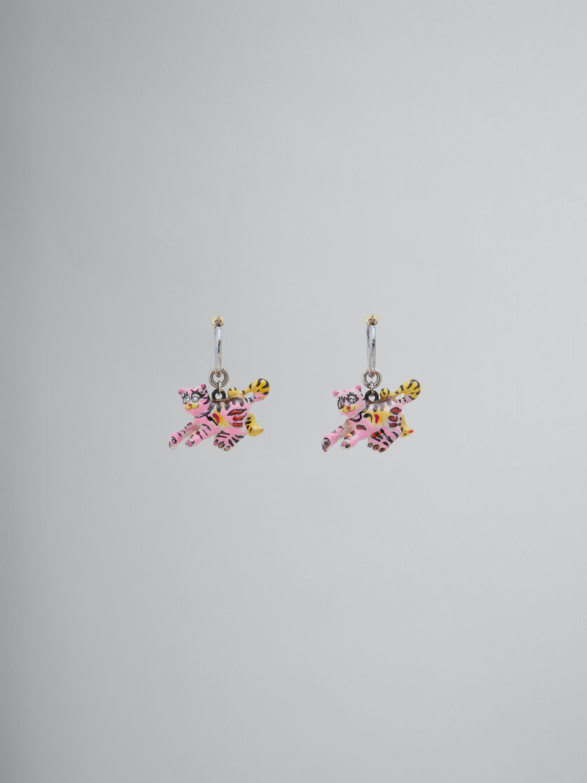 Hook earrings with tiger pendants - Earrings - Image 1