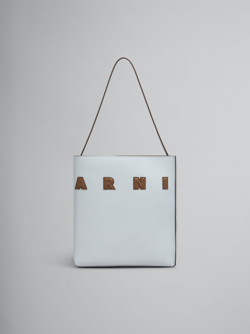 Small white leather Museo hobo bag with patches - Shopping Bags - Image 1