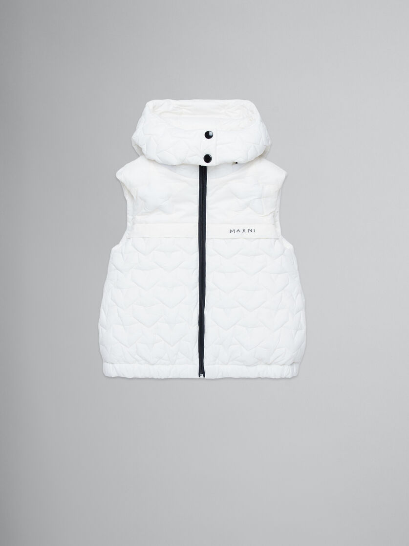 White sleeveless padded jacket with stars - kids - Image 1