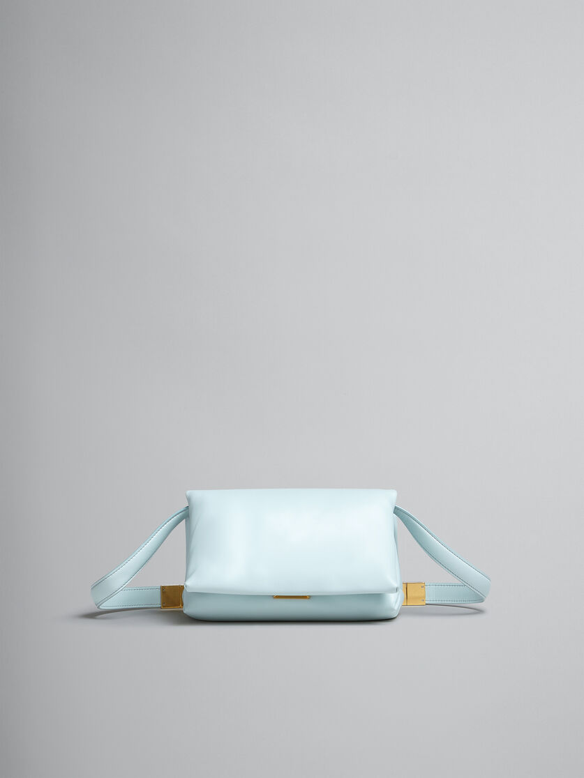 Kleine Tasche Prisma aus blauem Kalbsleder - Schultertaschen - Image 1