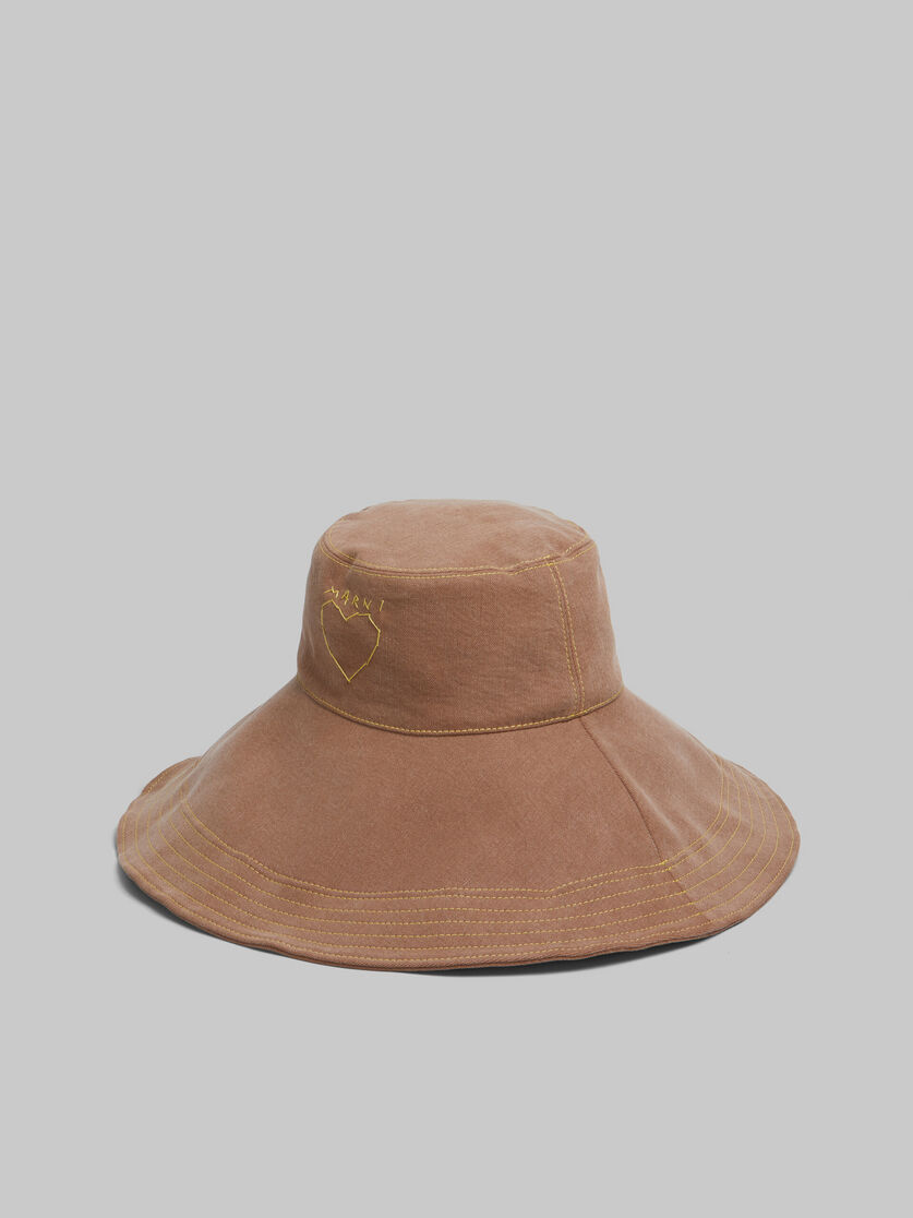 Brown organic denim hat - Hats - Image 3