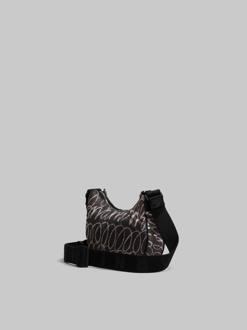 Schwarze Hobo Bag Puff mit Marni Scribble-Print - Schultertaschen - Image 3