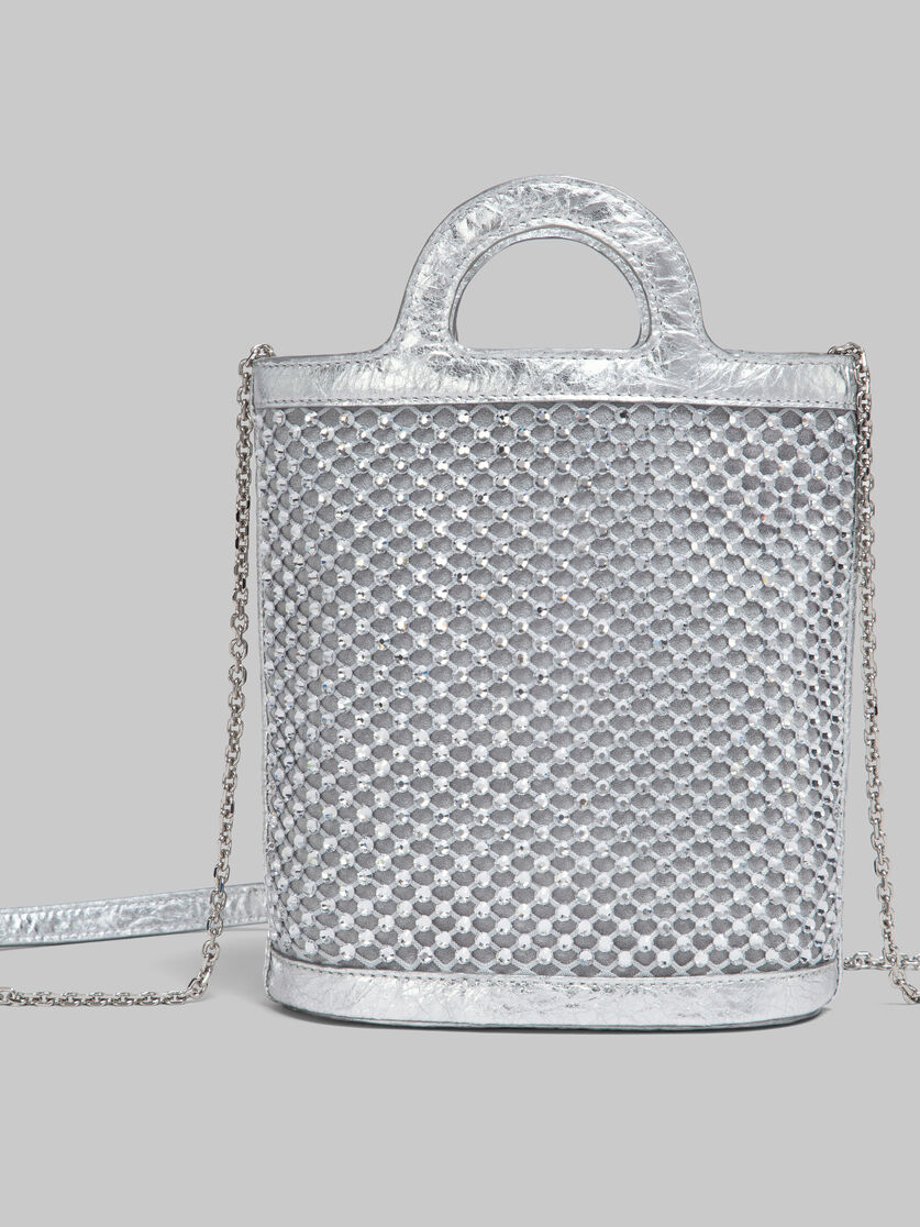 Silver rhinestone Tropicalia nano bucket bag - Pochette - Image 4