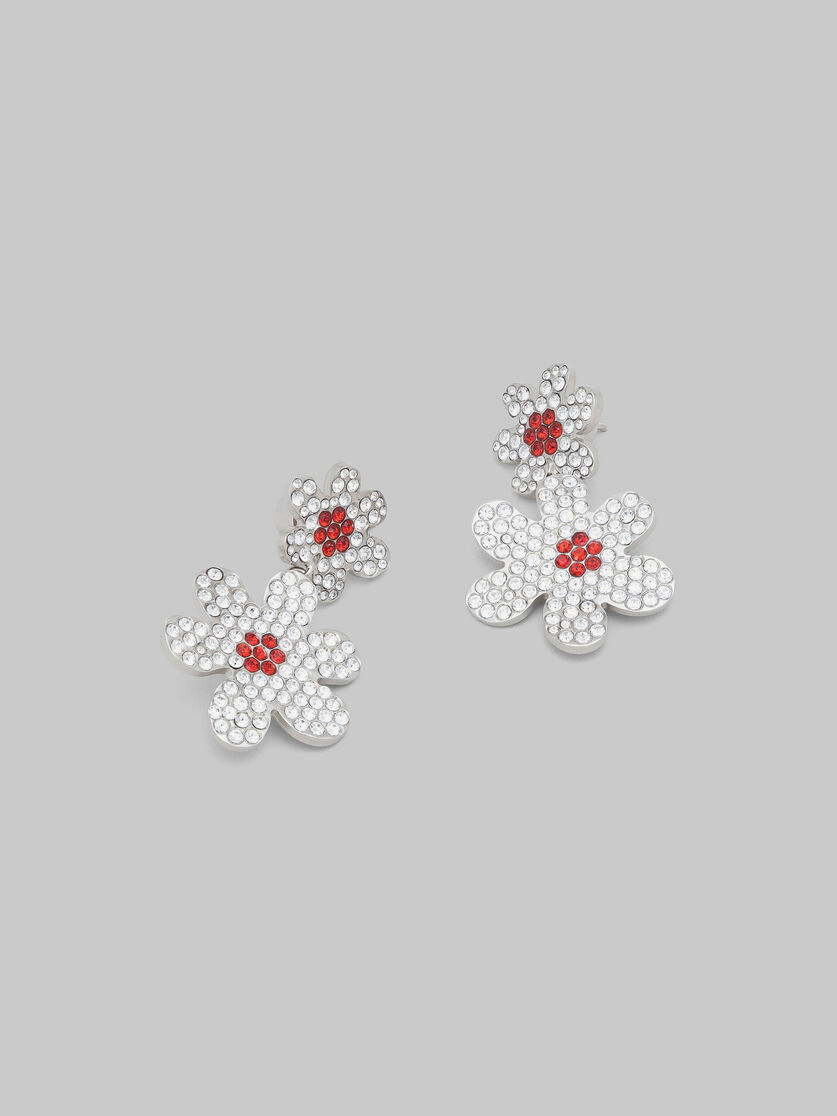 Pendants d’oreilles marguerites avec strass sertis pavé - Boucles d’oreilles - Image 4