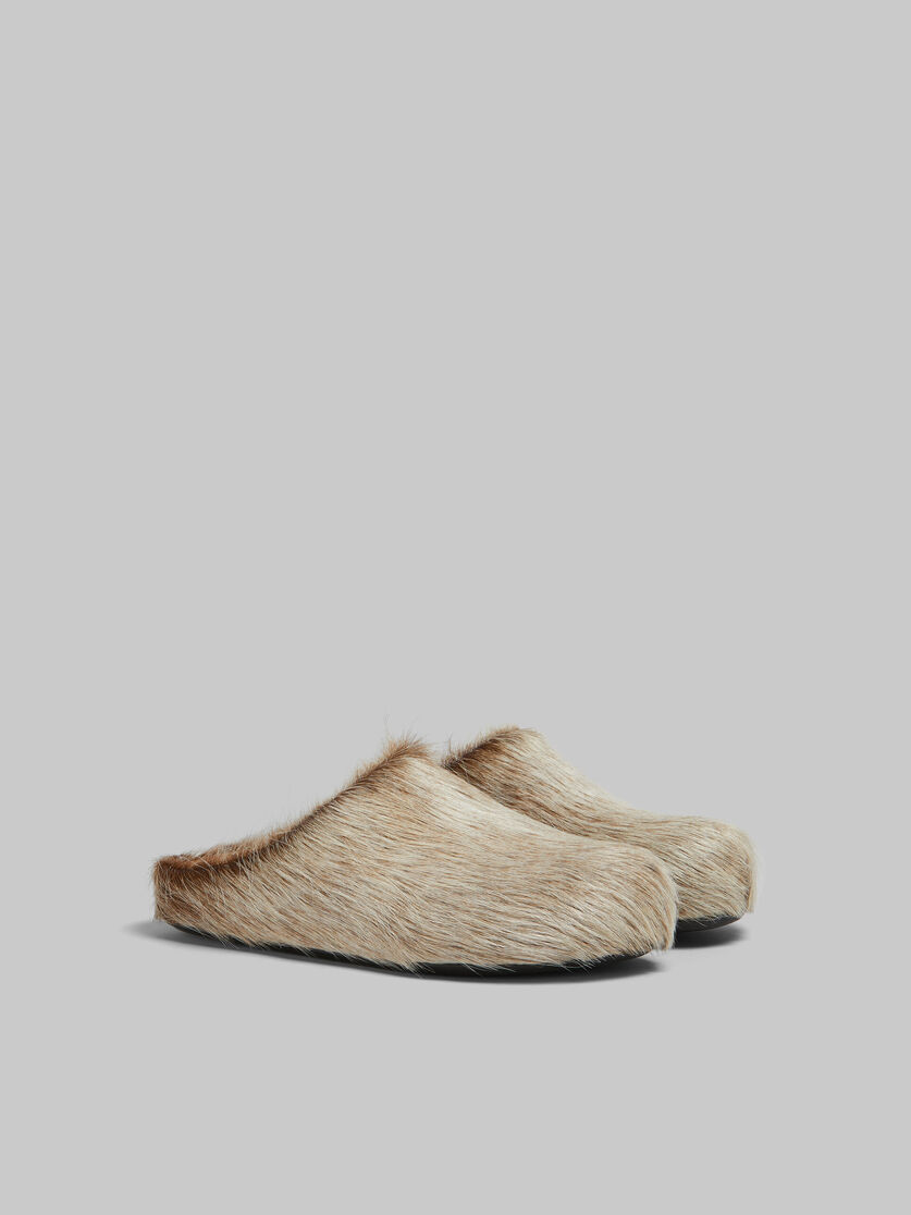 Blue-grey long hair calfskin Fussbett sabot - Clogs - Image 2