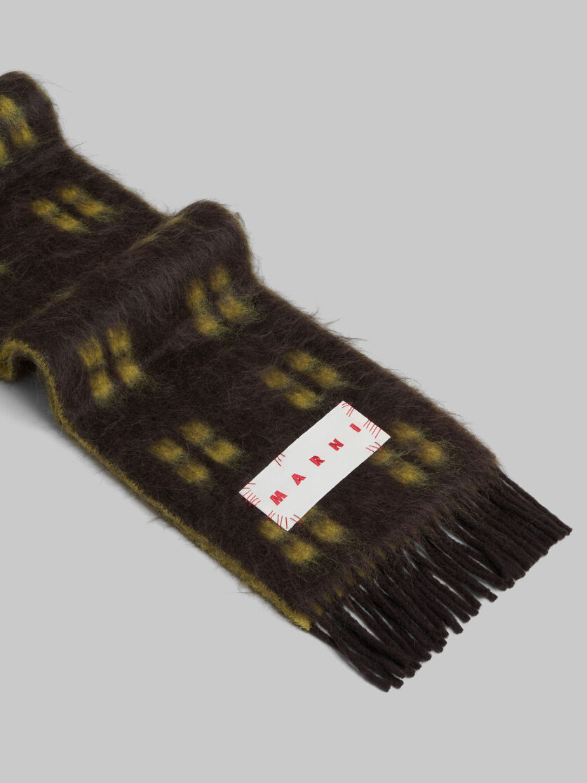 ディープブルー アルパカ モヘア製 スカーフ、スクエアモチーフ - アクセサリー - Image 3