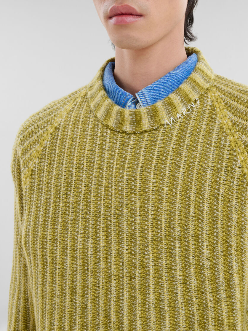 Green wool-cashmere jumper with dégradé stripes - Pullovers - Image 4