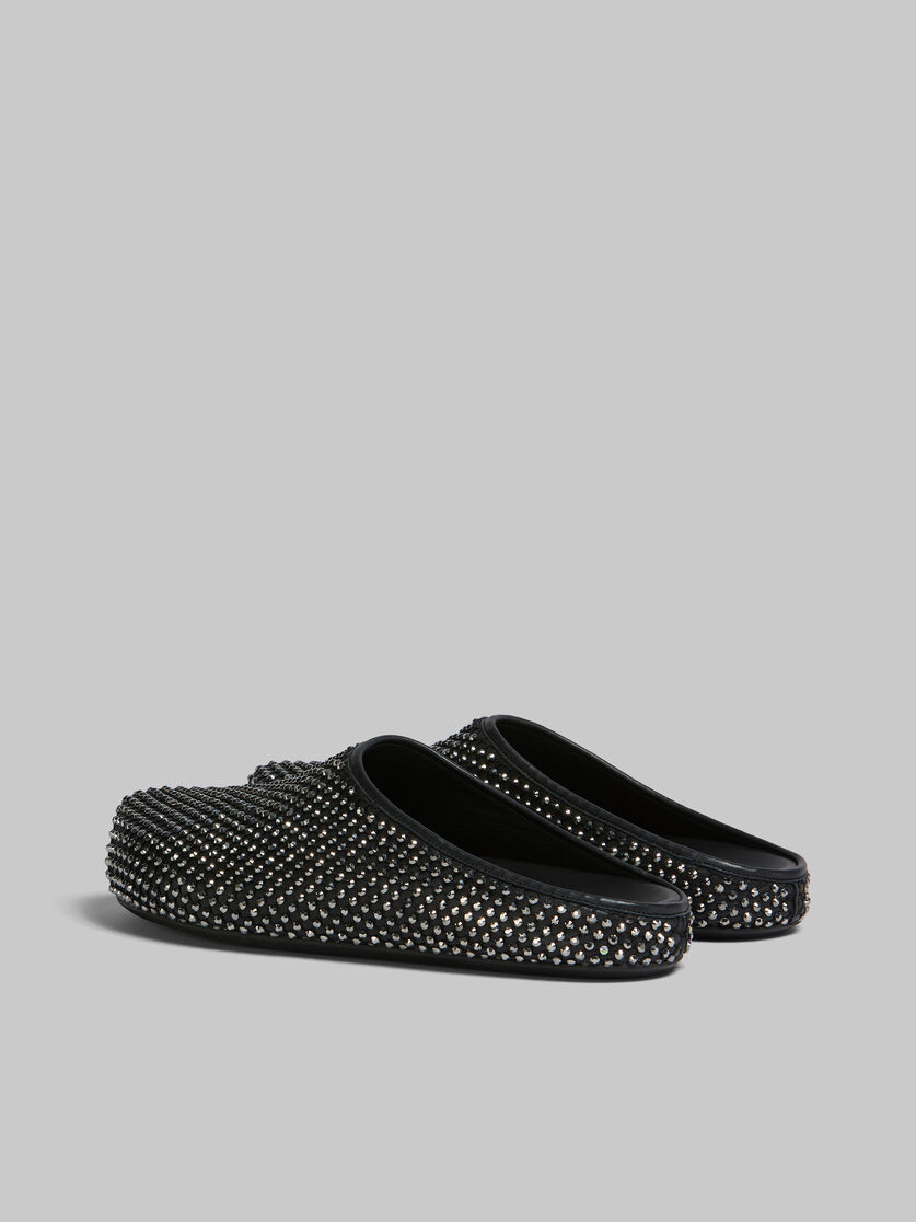 Schwarze Fußbett-Sabots aus Leder mit Strass - Holzschuhe - Image 3