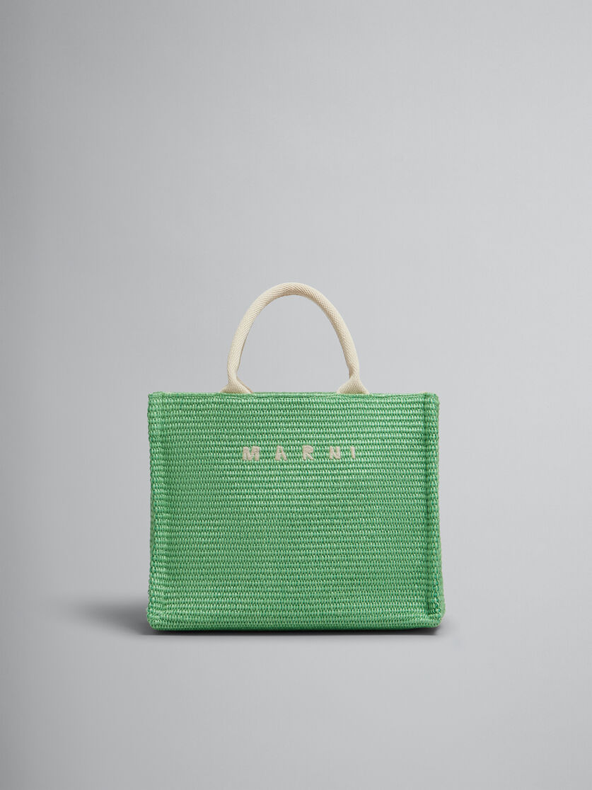 Tote Bag Piccola in tessuto effetto rafia lilla - Borse shopping - Image 1