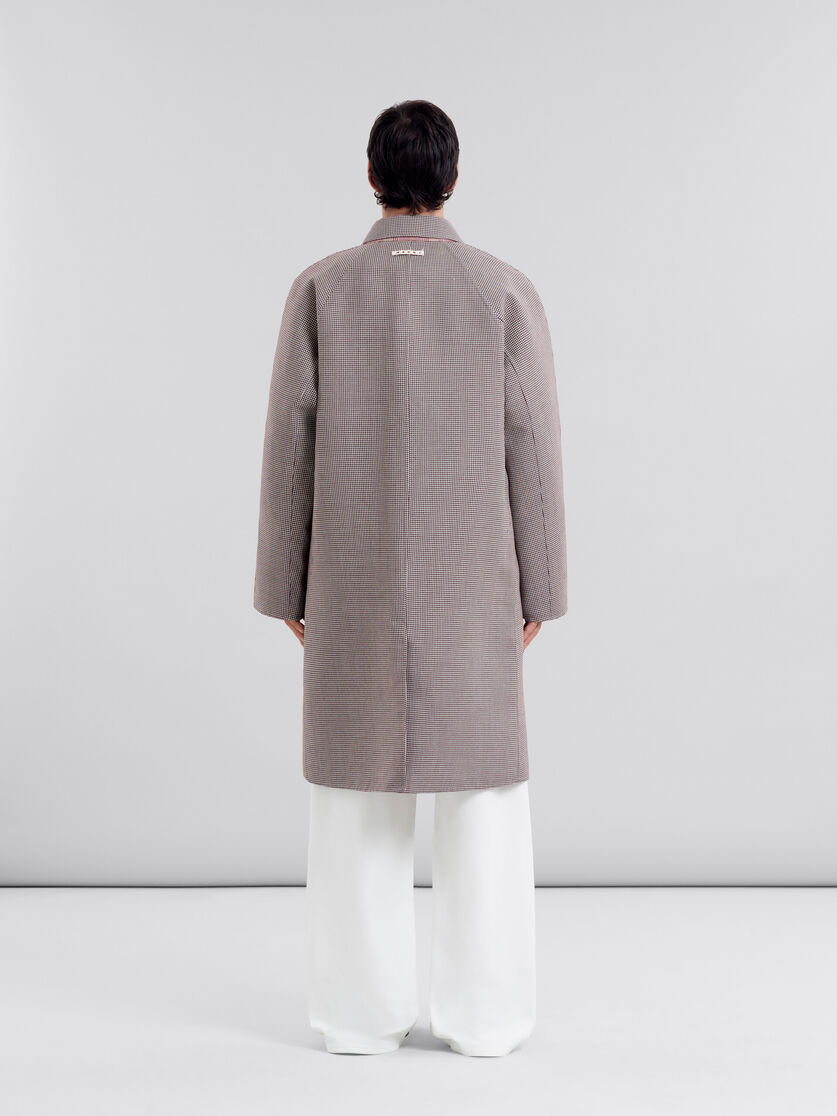 울 소재 버건디 체크 싱글 브레스트 코트 - Coat - Image 3