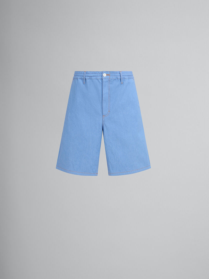 Pantaloni boxer in denim blu - Pantaloni - Image 1