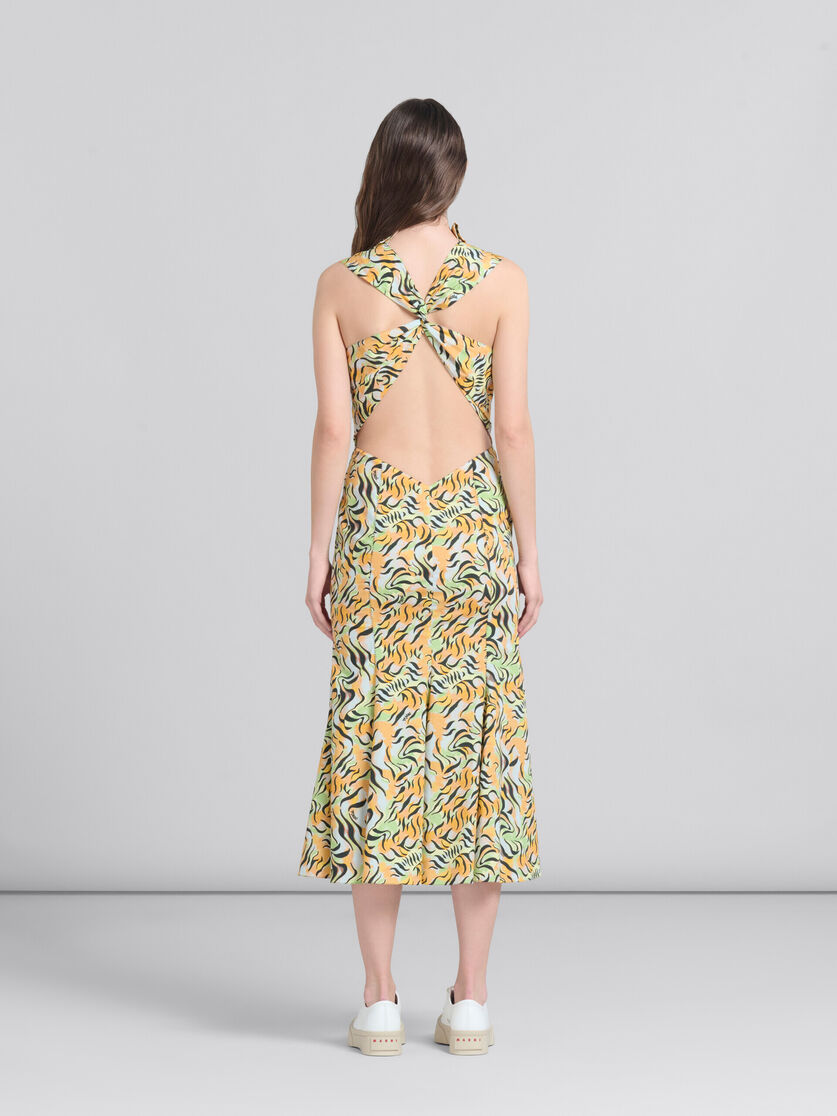 오렌지 & 그린 프린티드 오가닉 포플린 머메이드 드레스 - 드레스 - Image 3