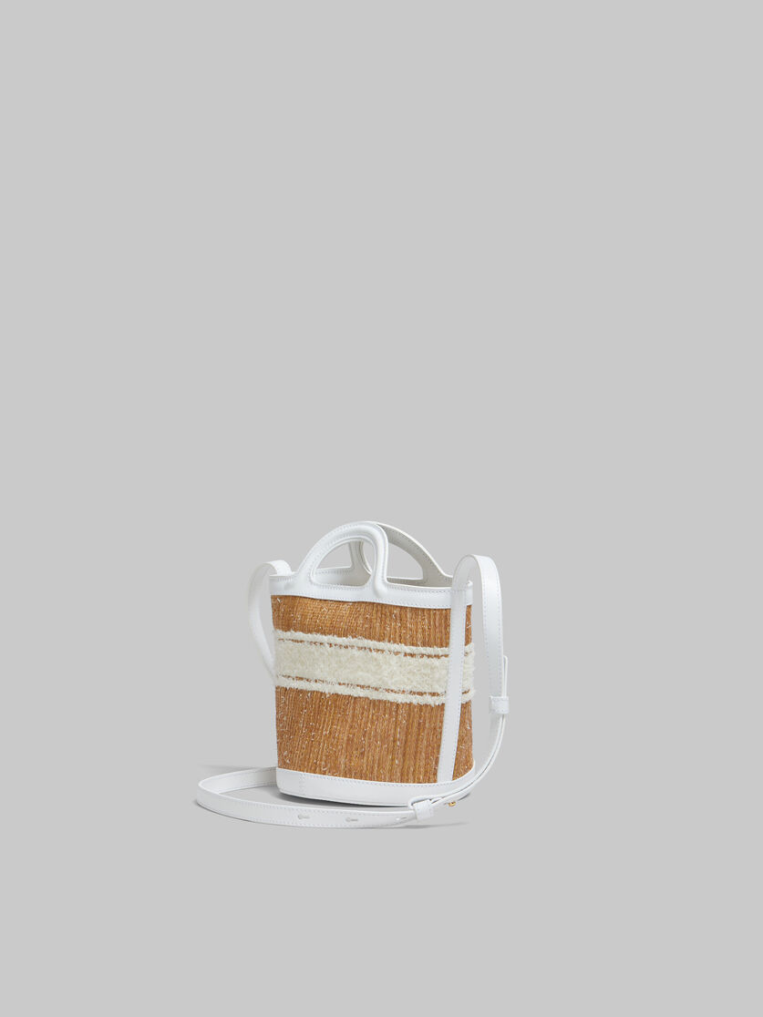 Petit sac seau Tropicalia en cuir blanc avec logo tufté - Sacs portés épaule - Image 3