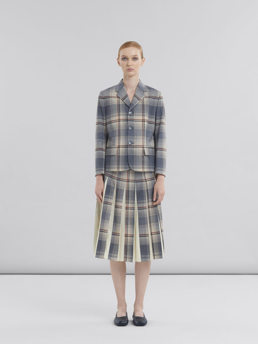 Grey checked wool jacket with Marni mending - Jackets - Image 2