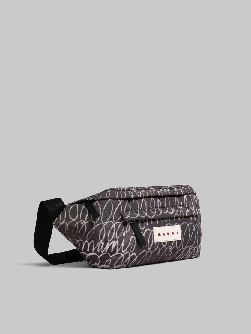 Black Puff belt bag with Marni Scribble print - Belt Bags - Image 6