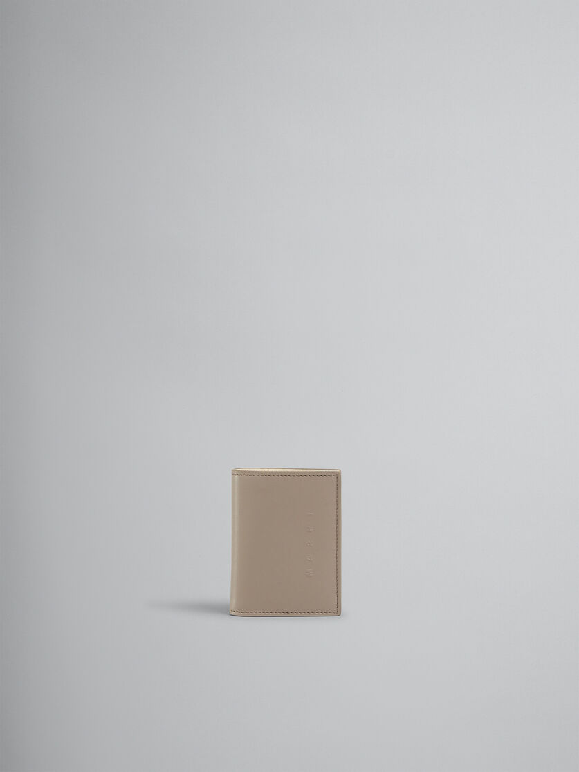 ブラック レザー製 二つ折りウォレット、レイズド マルニロゴ - 財布 - Image 1