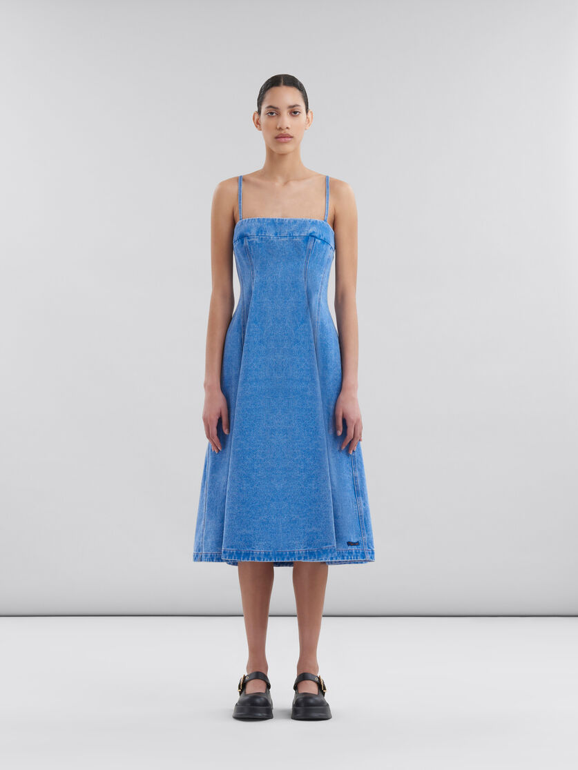 Light blue coated denim balloon dress - Dresses - Image 2