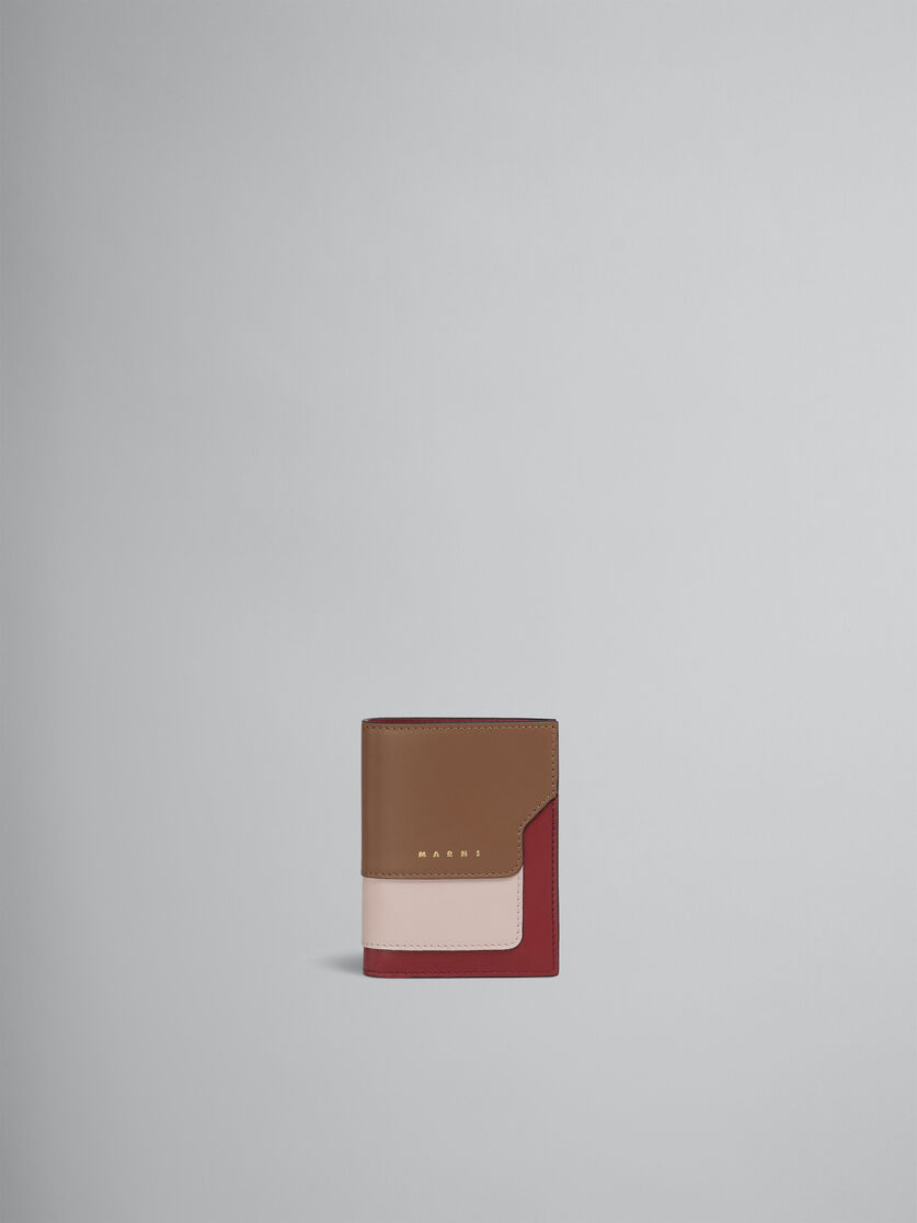 グレー、ホワイト、ブラウン レザー製二つ折りウォレット - 財布 - Image 1