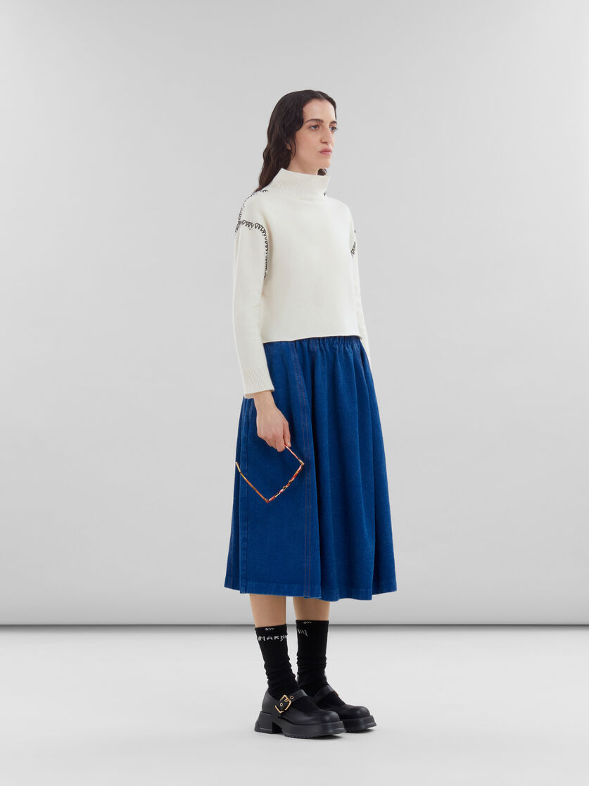 White wool-cashmere wrap jumper with Marni mending - Pullovers - Image 5