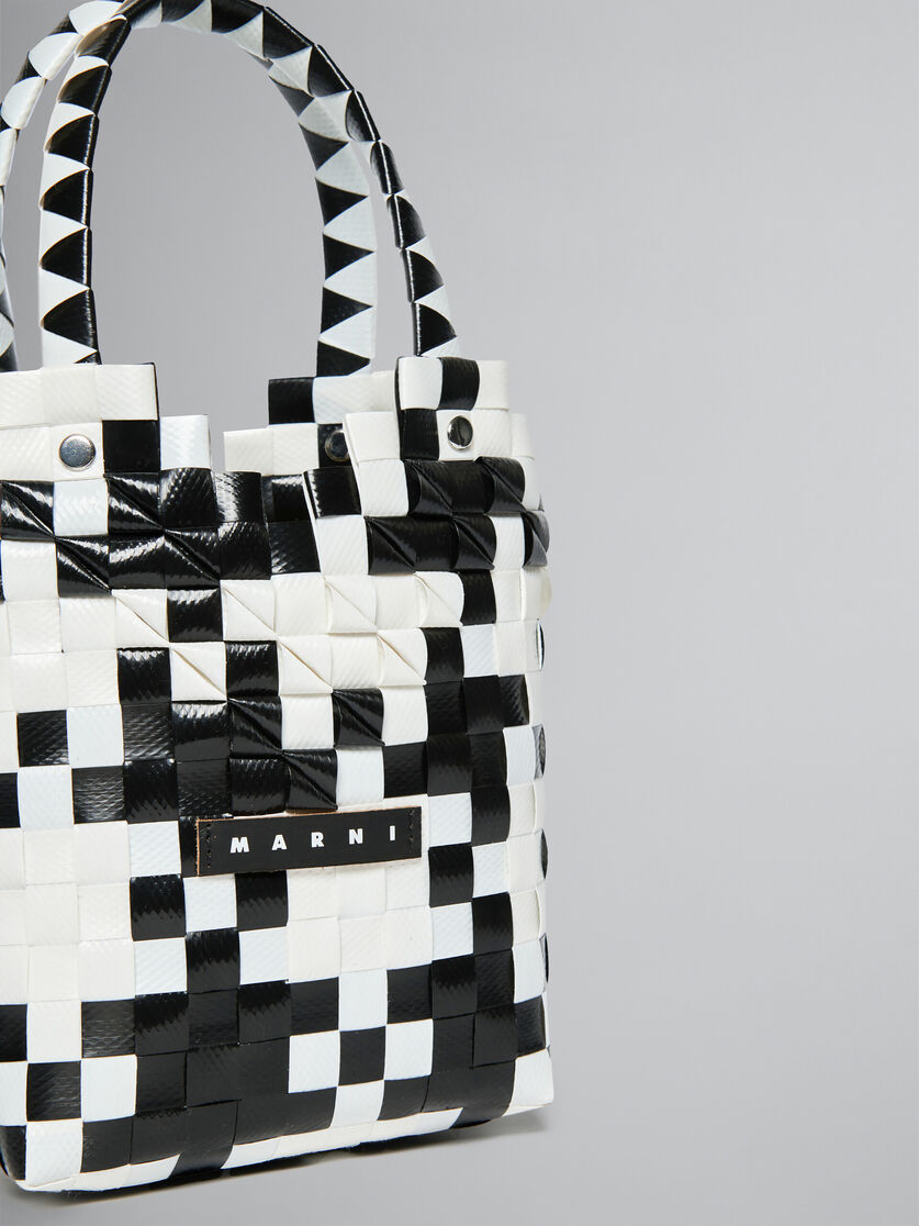 White and black woven Diamond Basket Bag - Bags - Image 4