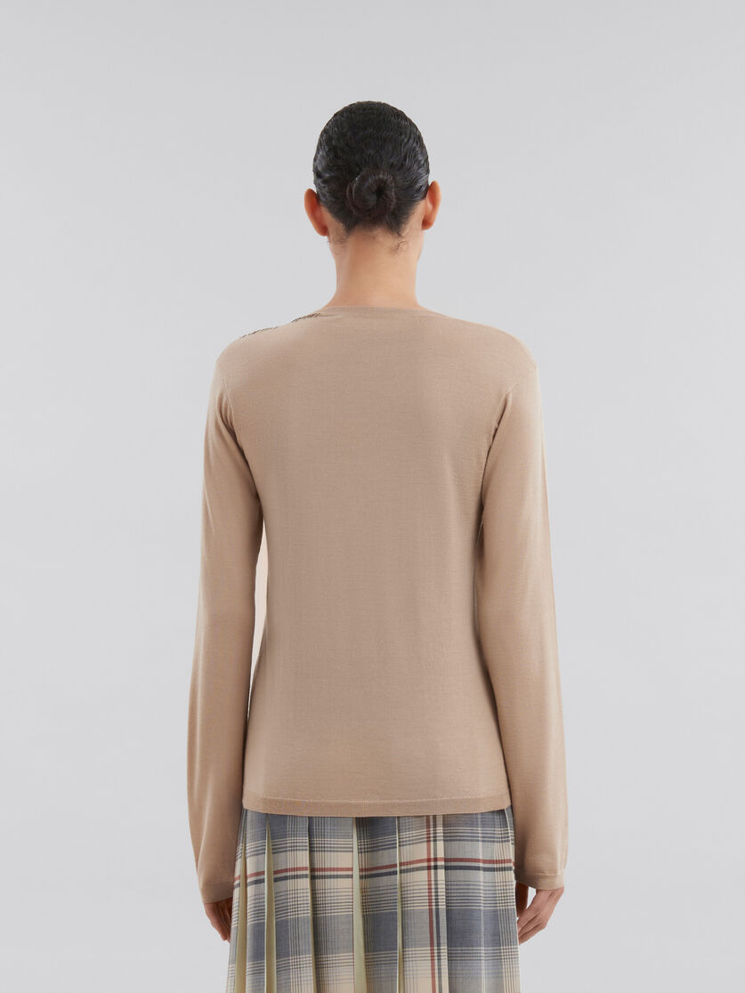 Blue wool-silk crew-neck jumper with Marni mending - Pullovers - Image 3
