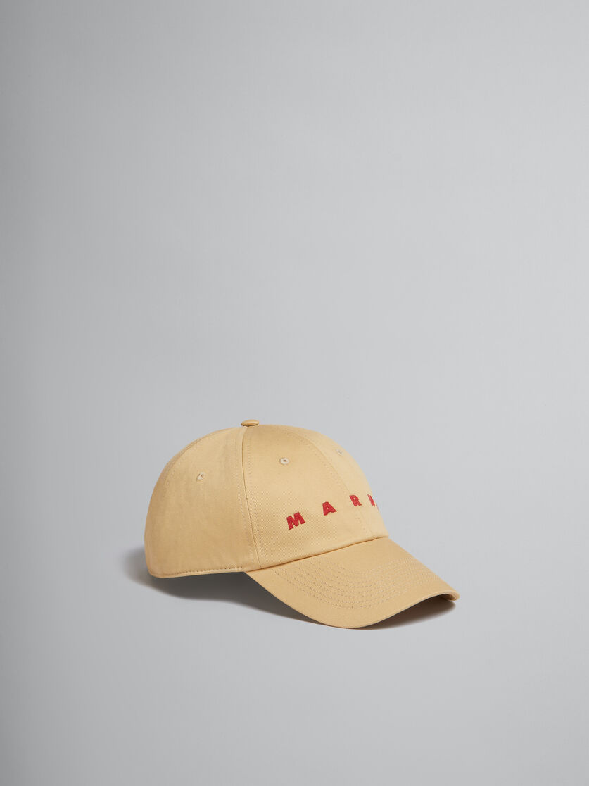 Black organic gabardine baseball cap with embroidered logo - Hats - Image 1