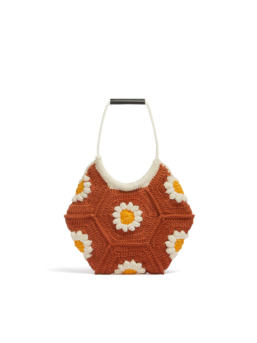 Blue flower cotton crochet MARNI MARKET handbag - Shopping Bags - Image 3