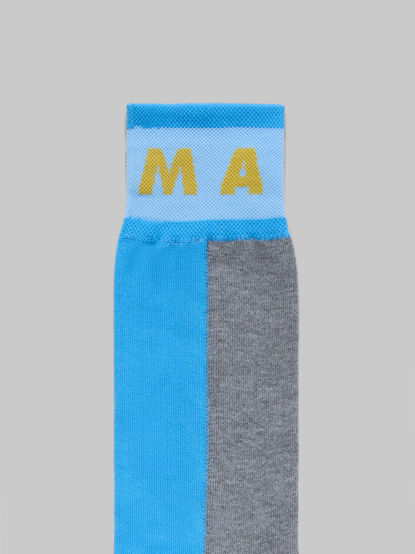 Blue colour-block cotton socks - Socks - Image 3