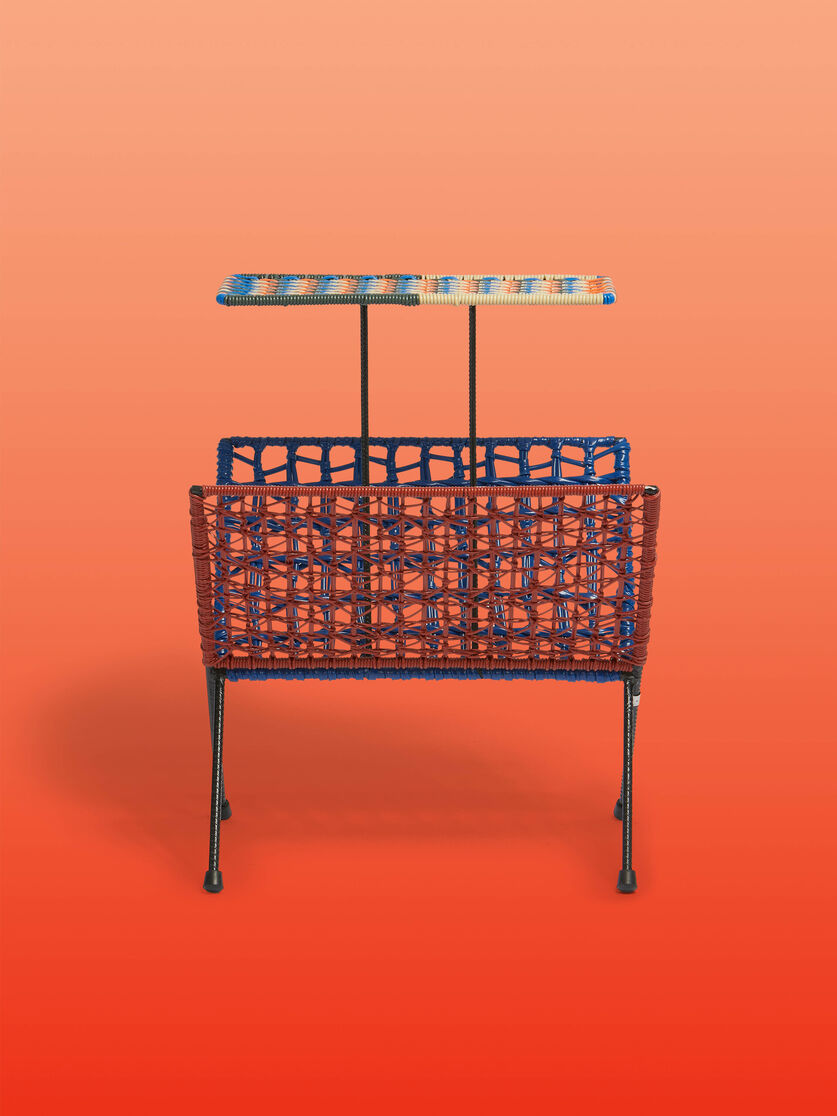 Red and blue Marni Market magazine rack with shelf - Furniture - Image 1