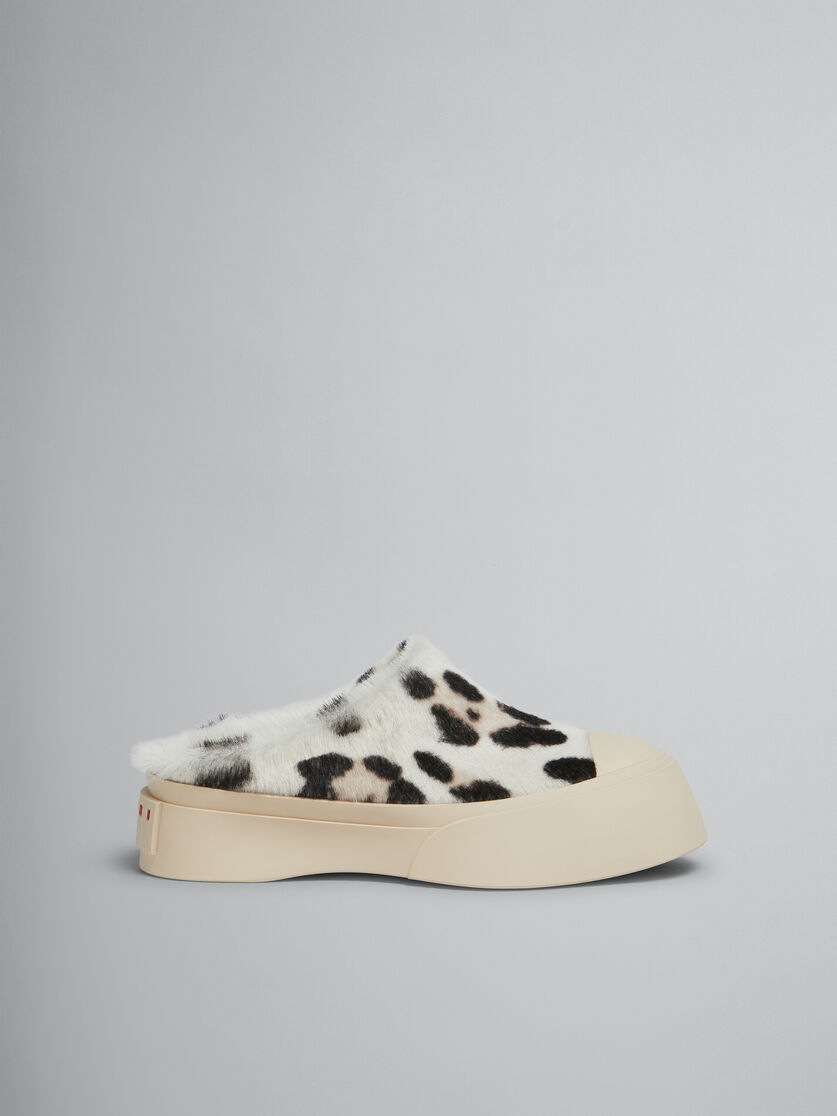 White animalier print shearling Pablo sabot - Sneakers - Image 1