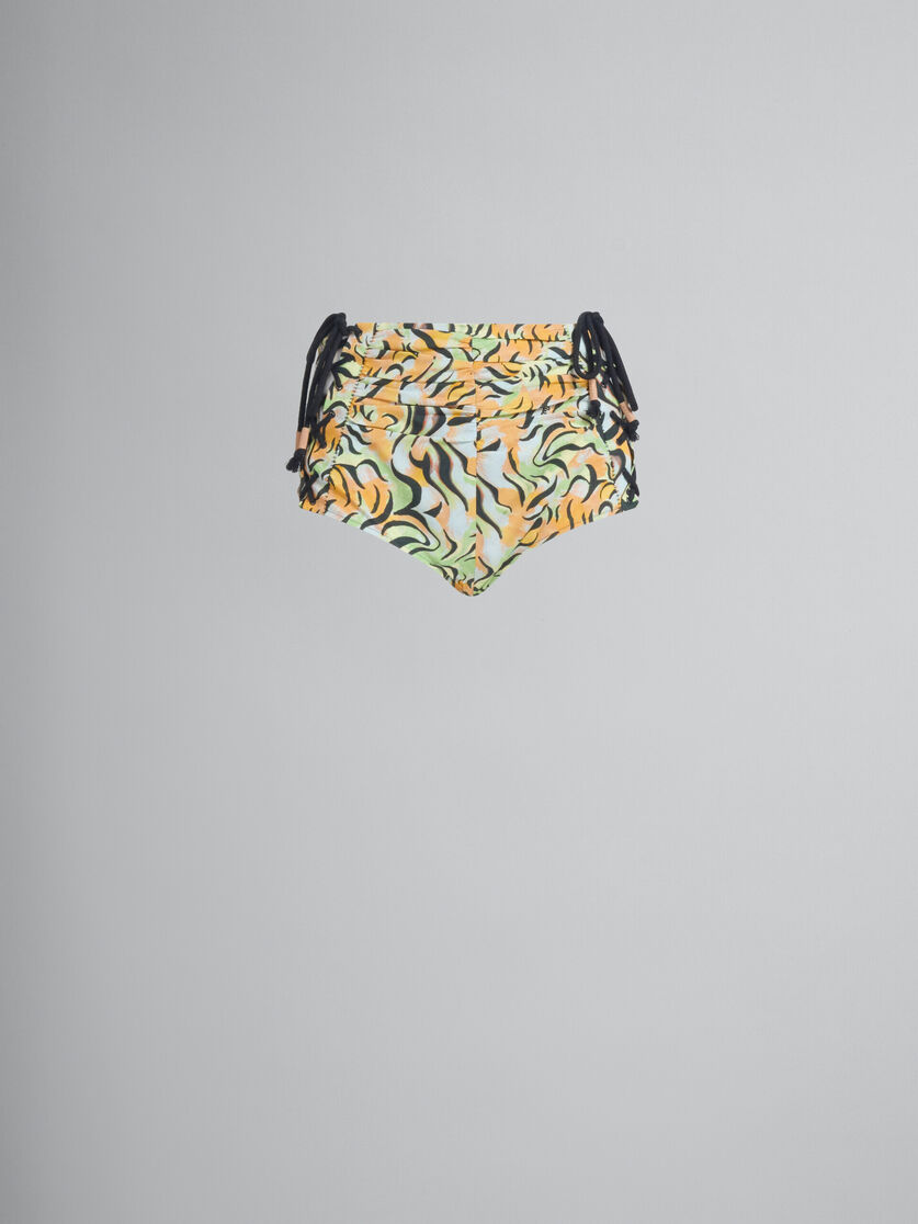 Culotte-Shorts aus Bio-Baumwolle mit Print in Orange und Grün - Hosen - Image 2