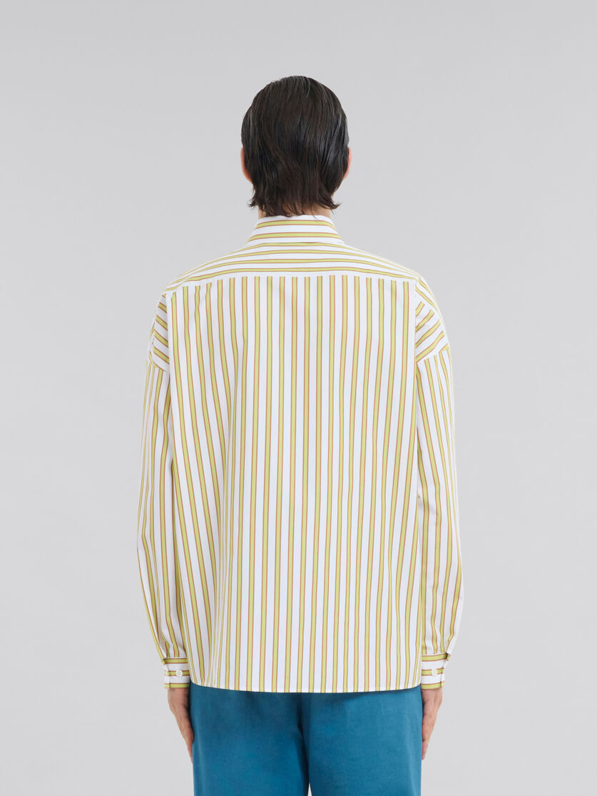 Yellow and orange striped organic poplin shirt - Shirts - Image 3