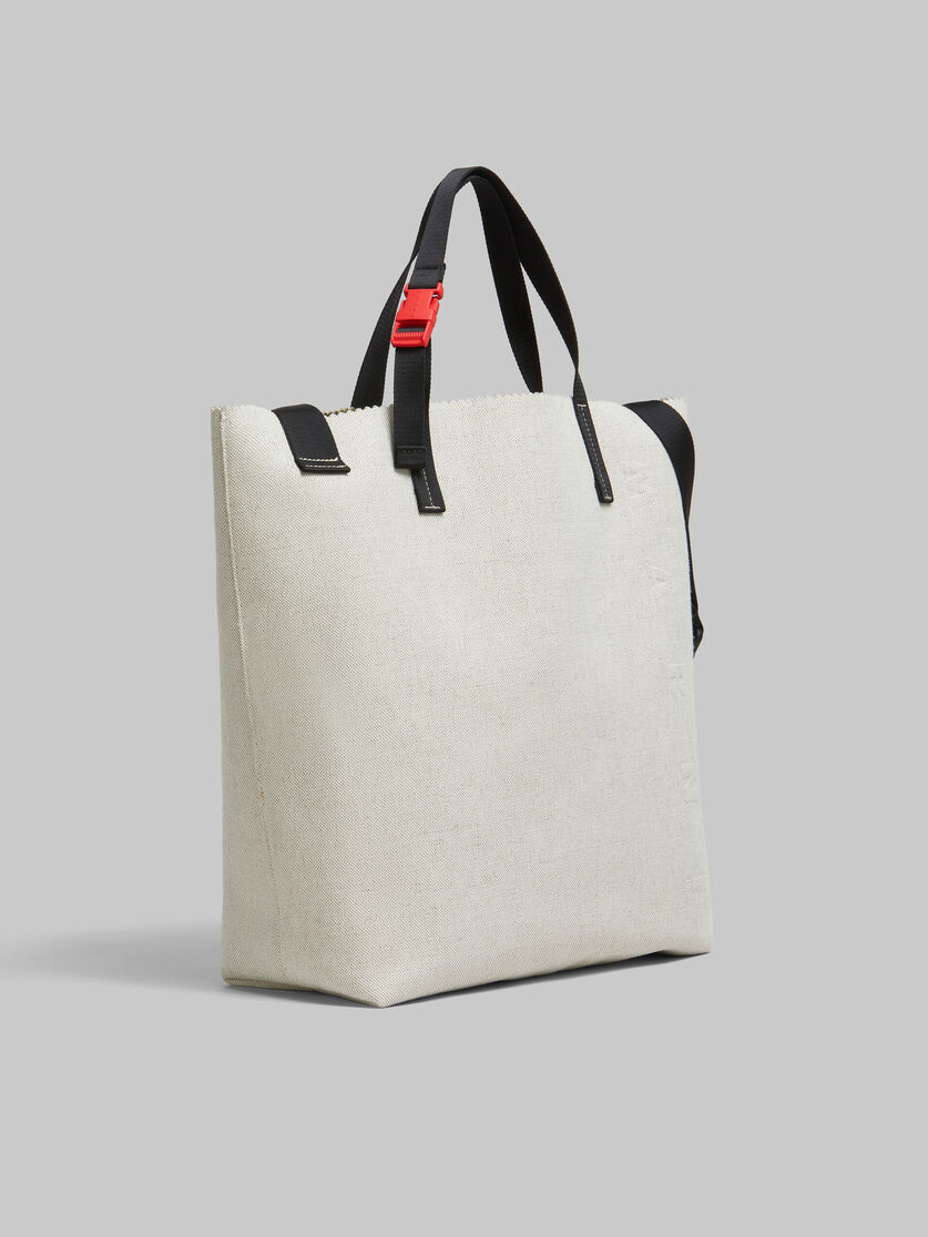 Tribeca Shopping Bag in tela nera con logo Marni in rilievo - Borse shopping - Image 6