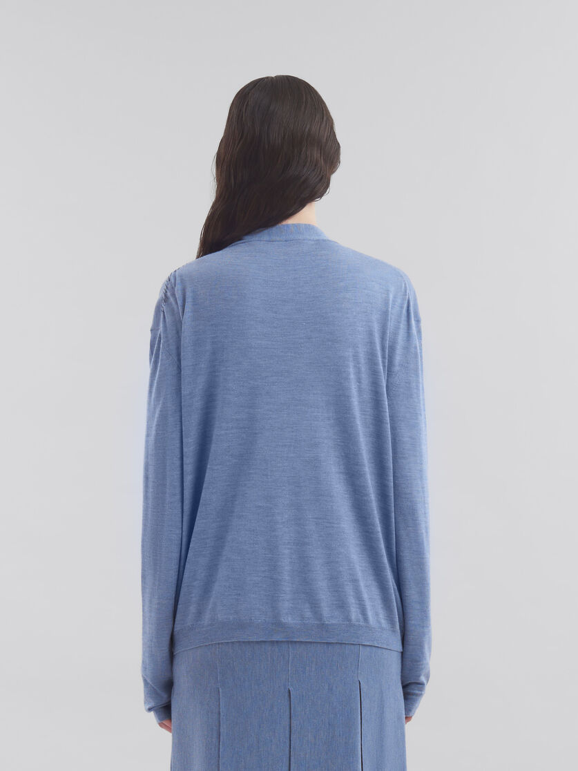 Blue wool-silk cardigan with Marni mending - Pullovers - Image 3