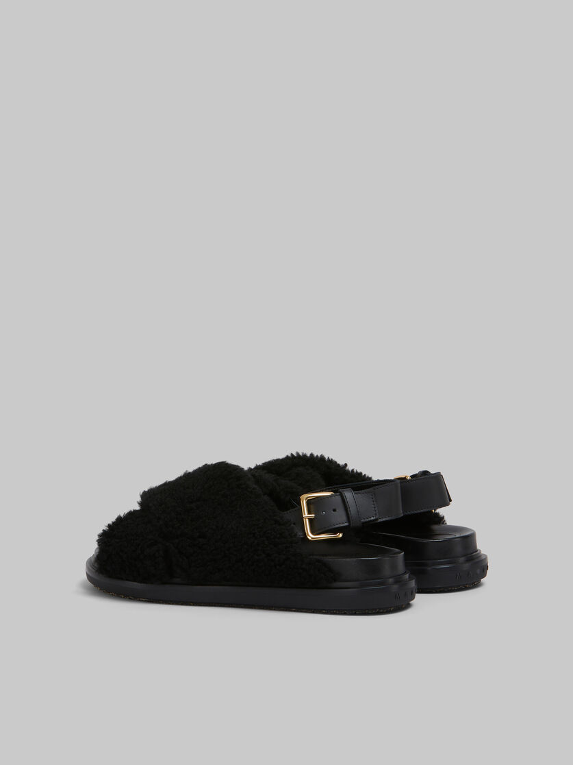 Mules Fussbett en shearling bouclé noir - Sandales - Image 3