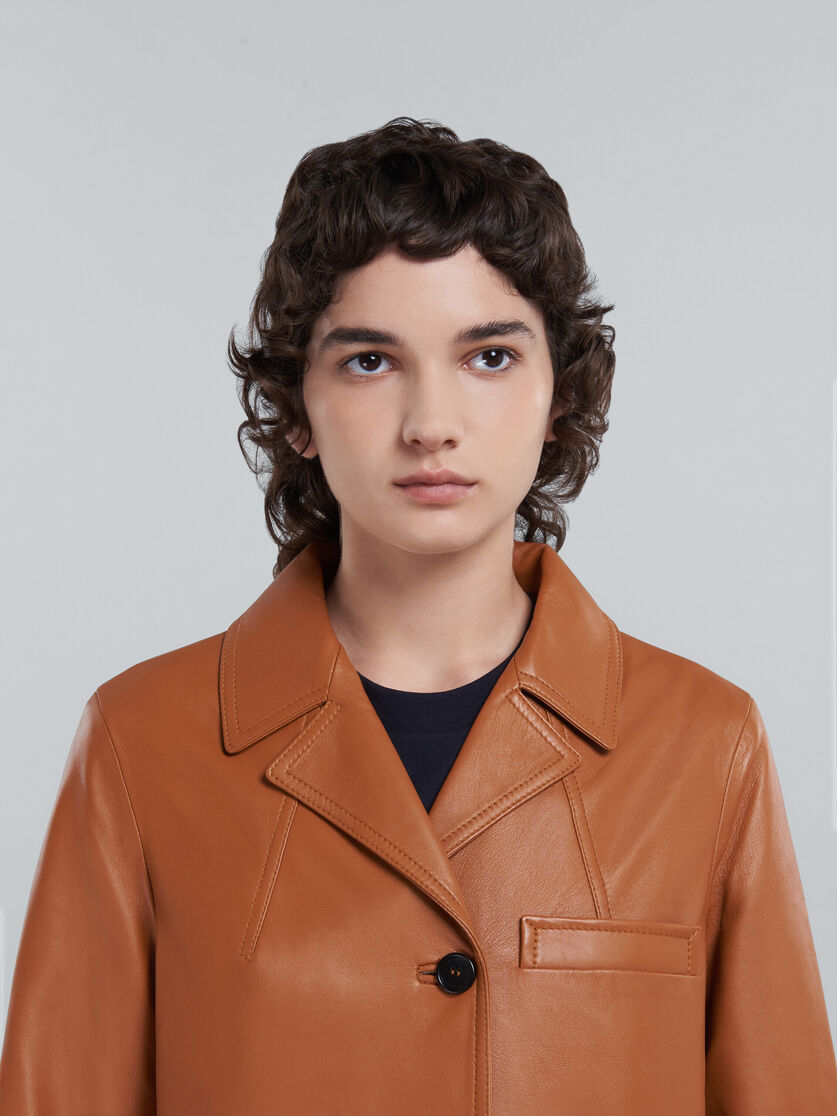 브라운 나파 가죽 재킷 - Jackets - Image 4