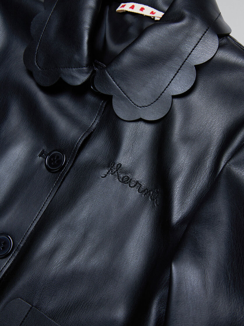 Black jacket in soft coated fabric - Jackets - Image 4