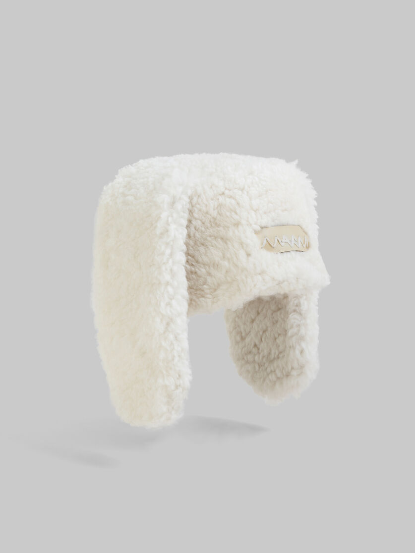 Chapeau lapin en shearling blanc - Chapeau - Image 1