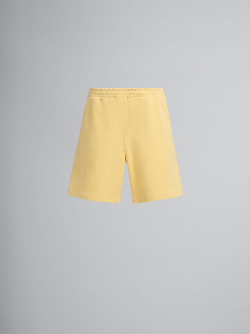 Bermudas de felpa de algodón orgánico amarillas con pespuntes Marni - Pantalones - Image 2