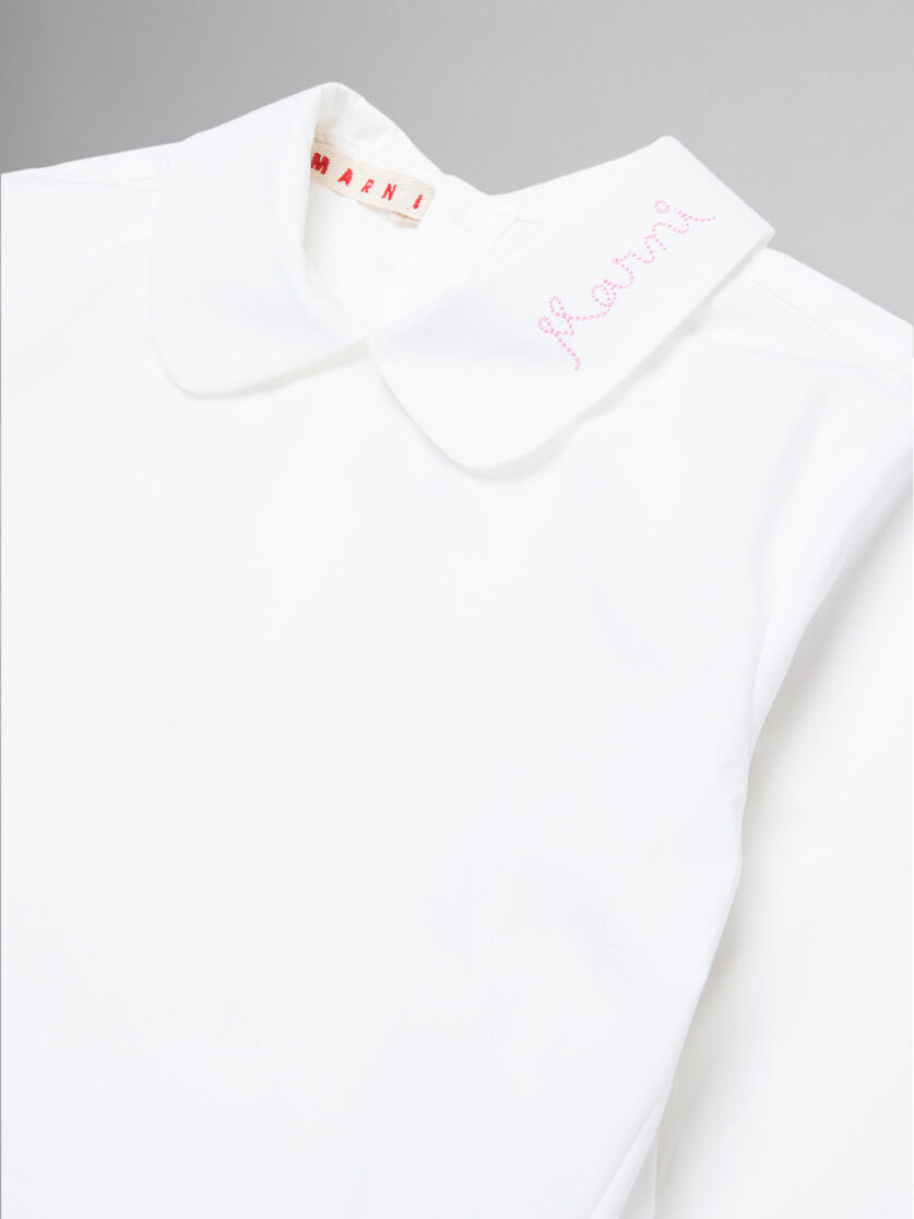 White poplin shirt with logo on collar - Shirts - Image 3