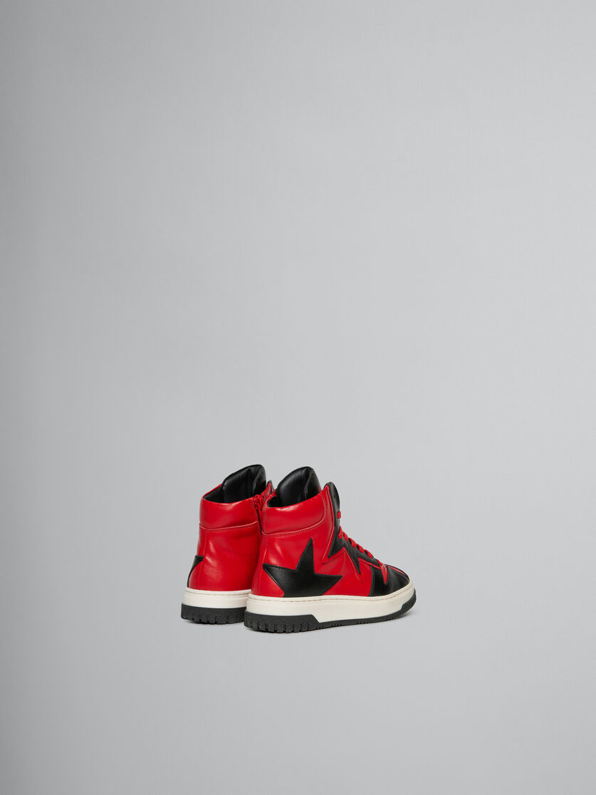 Red and black leather high top sneaker - Sneakers - Image 3