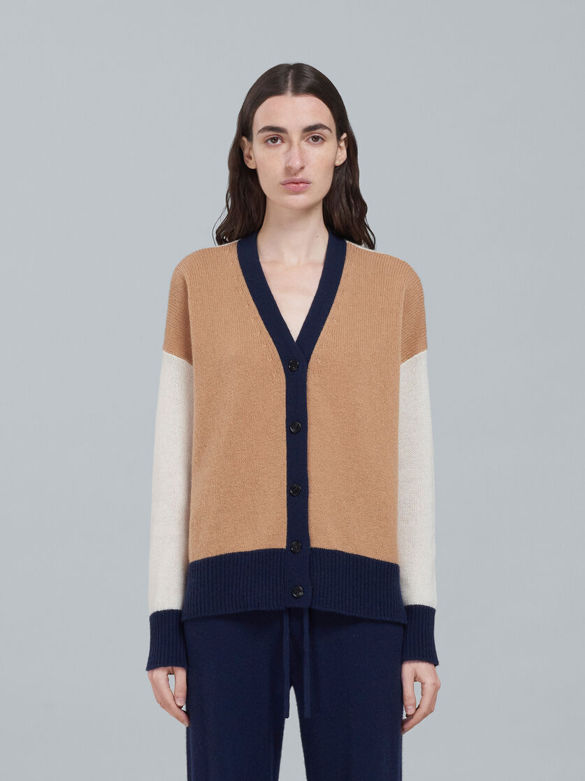 Cardigan in cashmere colorblock - Pullover - Image 2