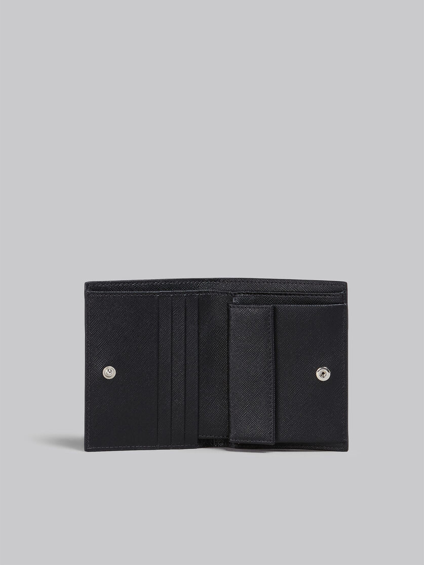 ブラック サフィアーノ＆カーフレザー製二つ折り財布 - 財布 - Image 2