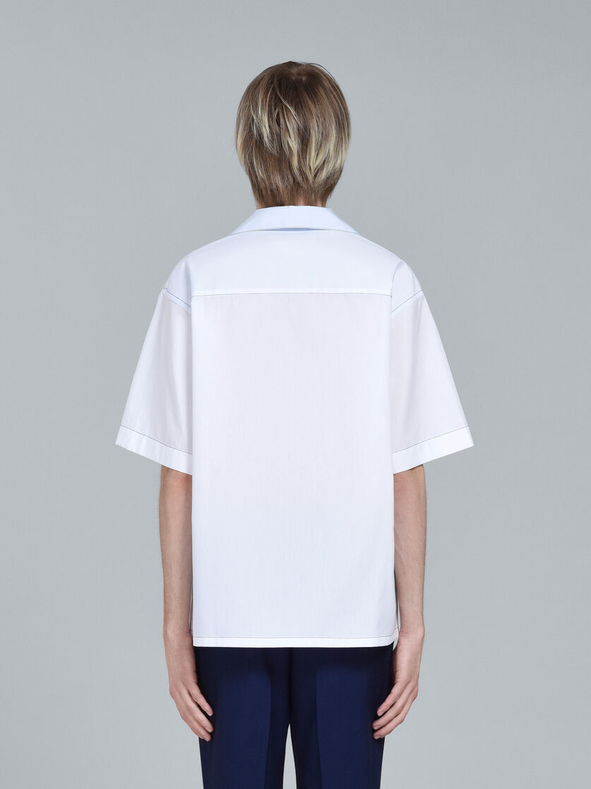 Weißes Bowlinghemd aus Popeline mit Logoprint - Hemden - Image 3