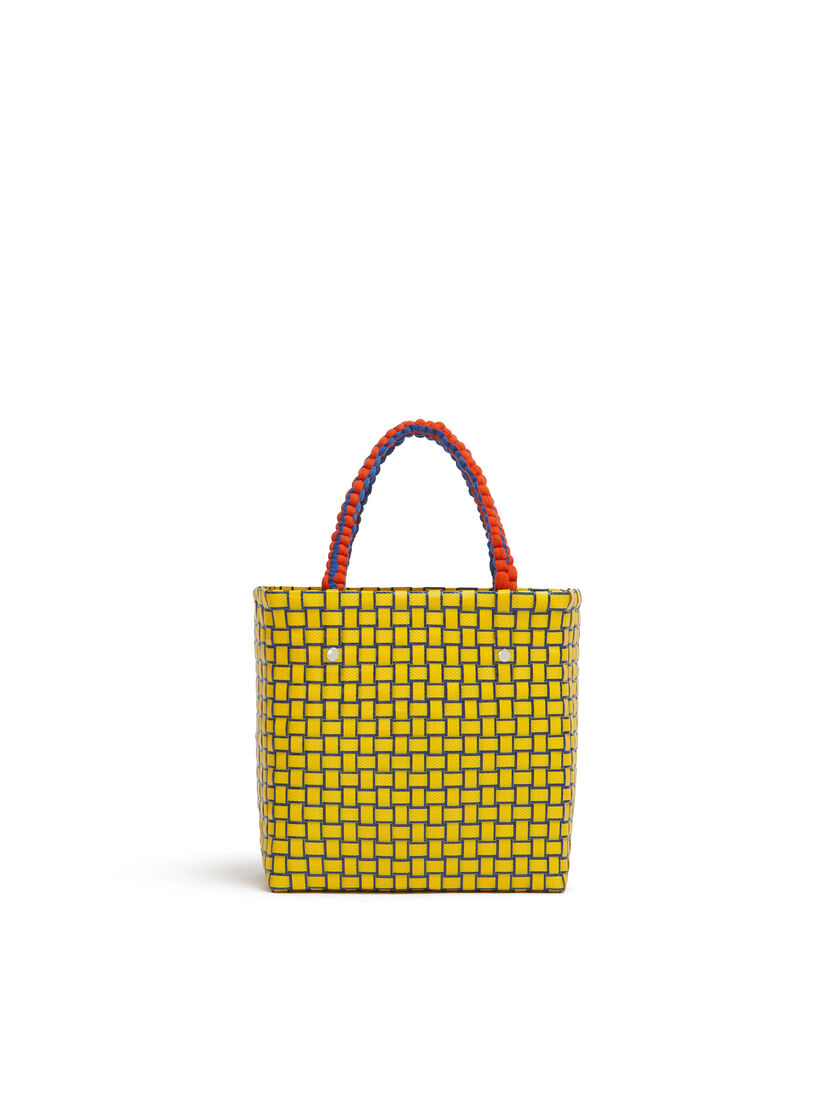 Blue MARNI MARKET MINI BASKET bag with front graphic - Shopping Bags - Image 3