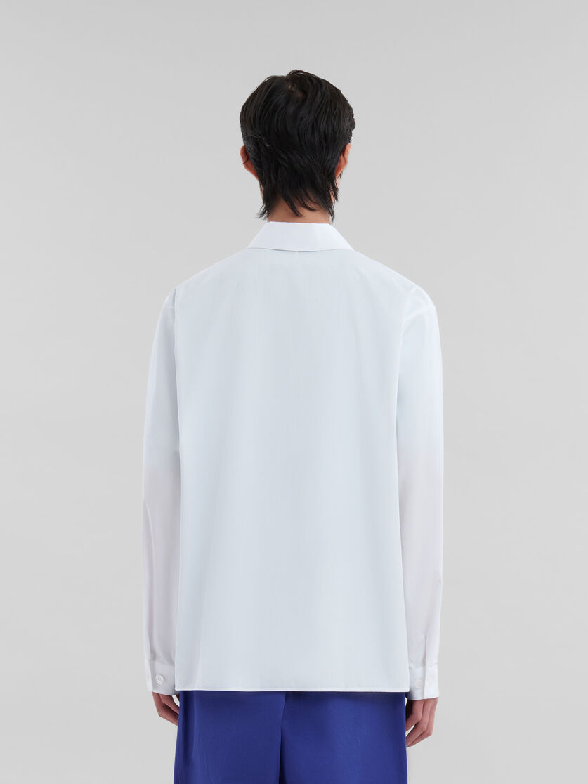 Chemise zippée en popeline biologique blanche avec logo dissimulé - Chemises - Image 3